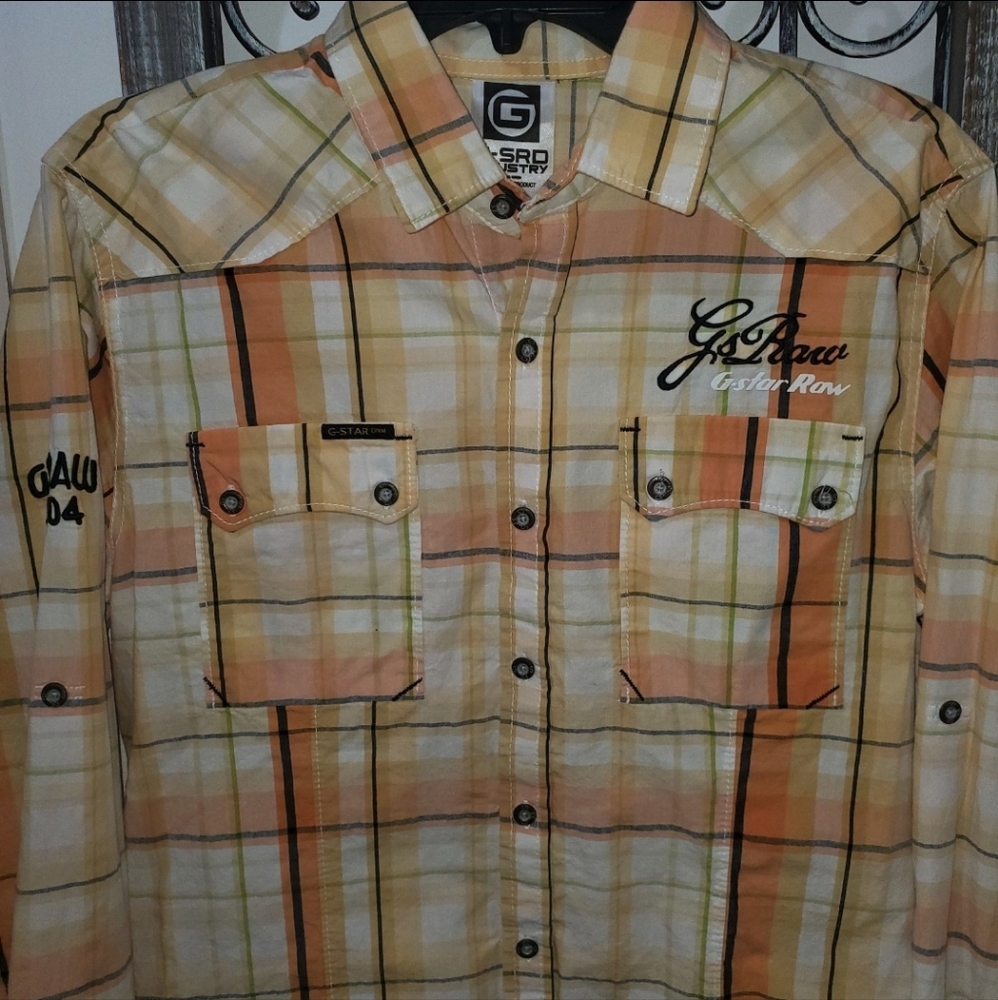 Gstar Raw Men's LS Shirt with Roll Up Button Sleeves